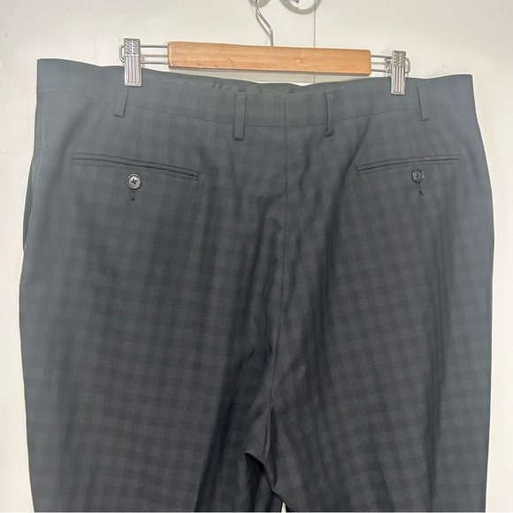 Sean John Fine Custom Tailored Black Checked Uncuffed Trousers Men’s 40Wx29L - Picture 5 of 13